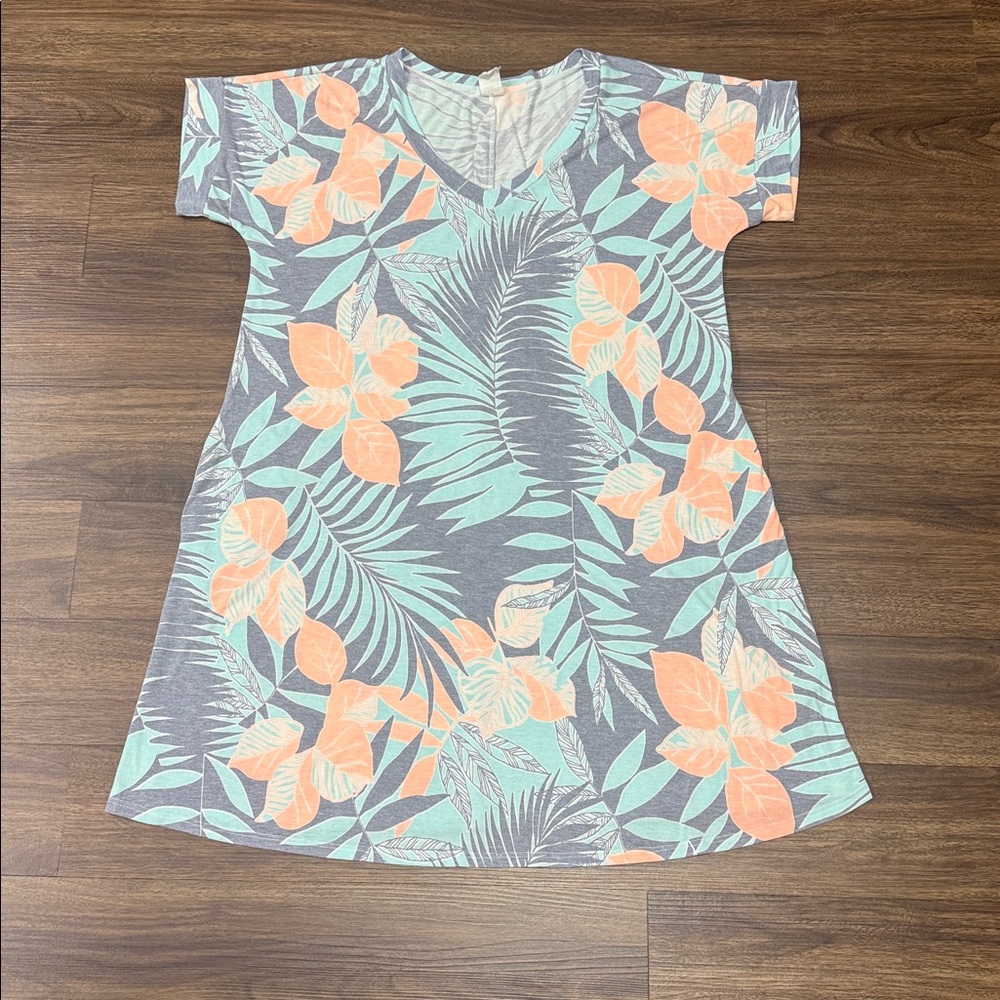 Floral Print Dress with Tropical Design